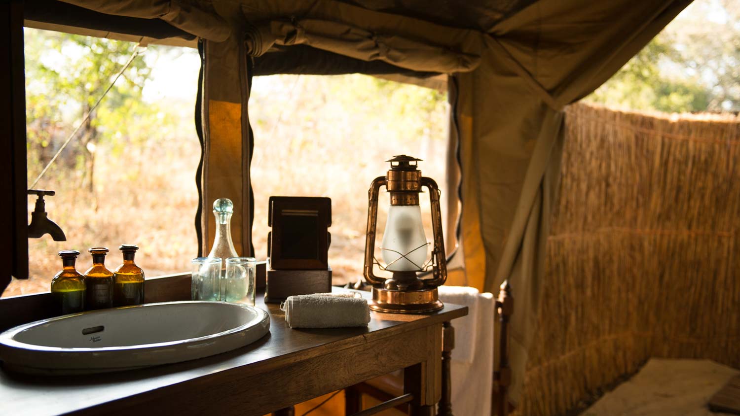 tanzania chada katavi national park sink area of bathroom nomad