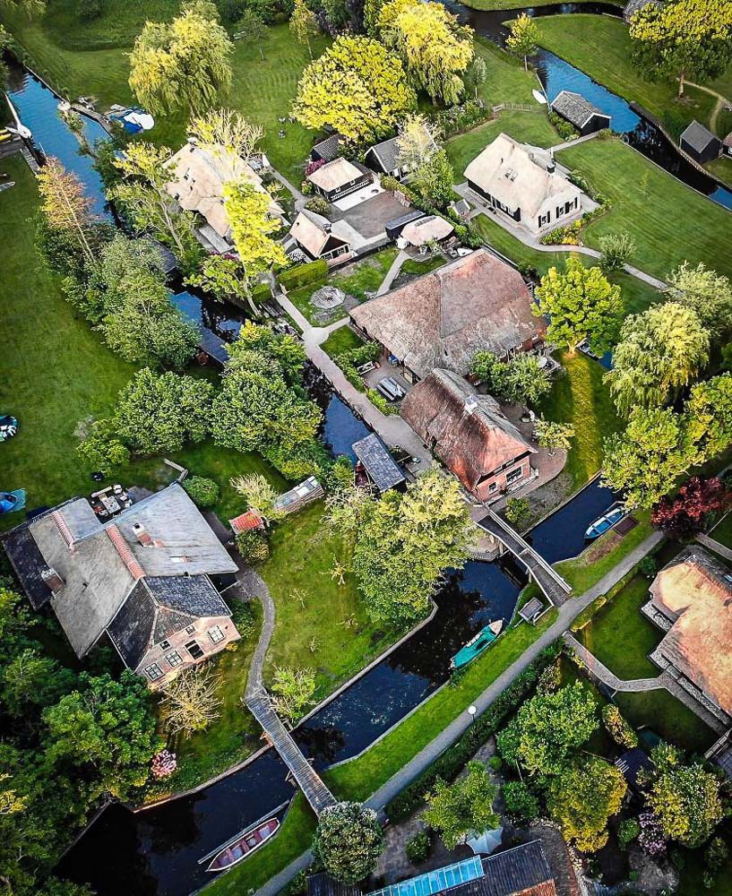 holandija Giethoorn Aerial 837x1024