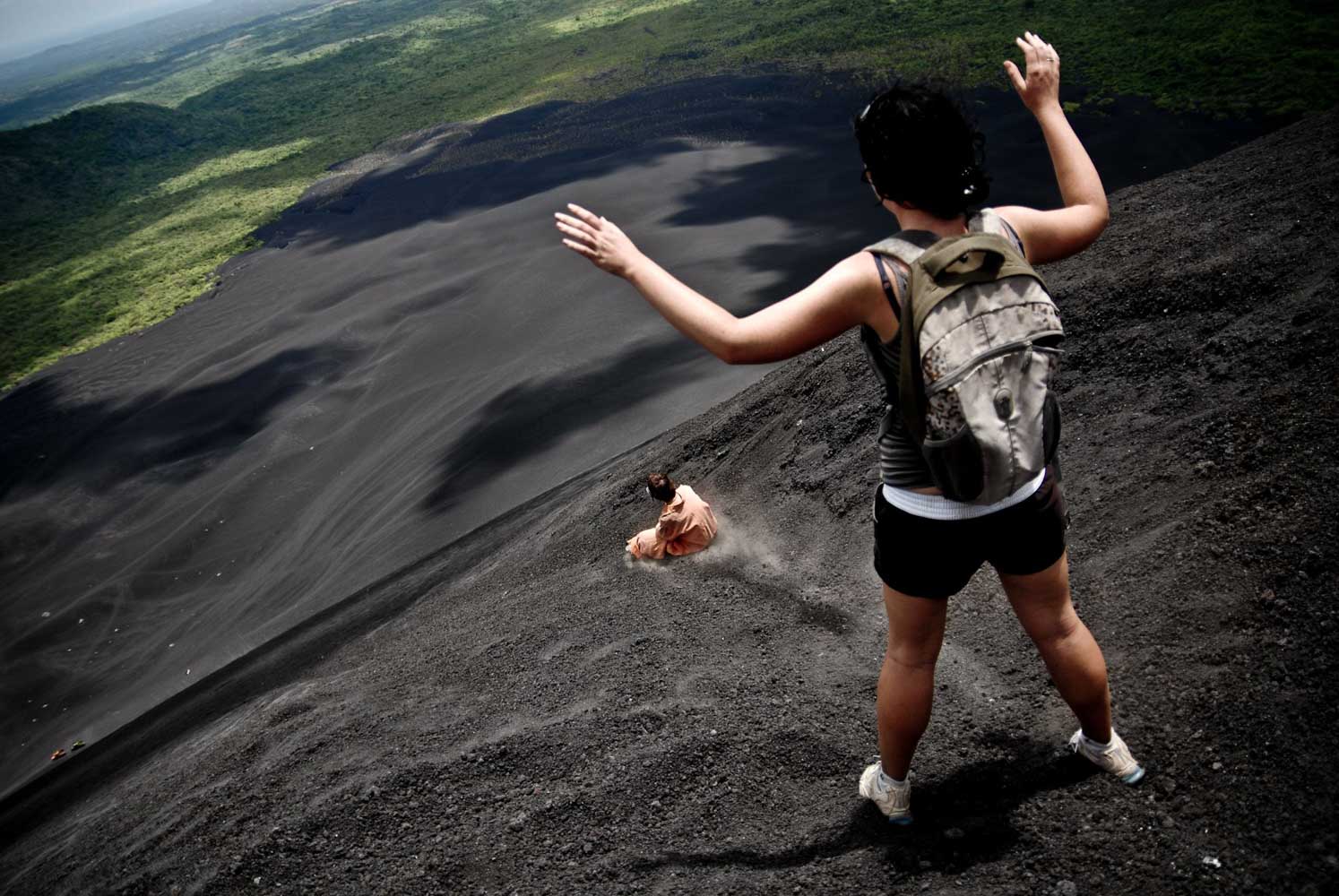 volcano boarding heading