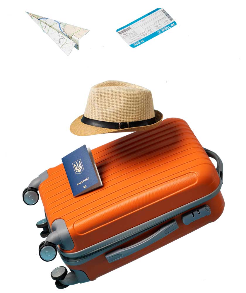 travel concept with lugagge hat copy