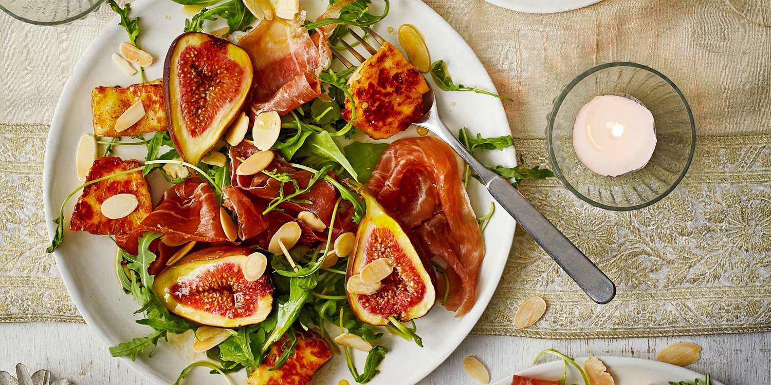 Spiced honey glazed halloumi fig salad 48a3022