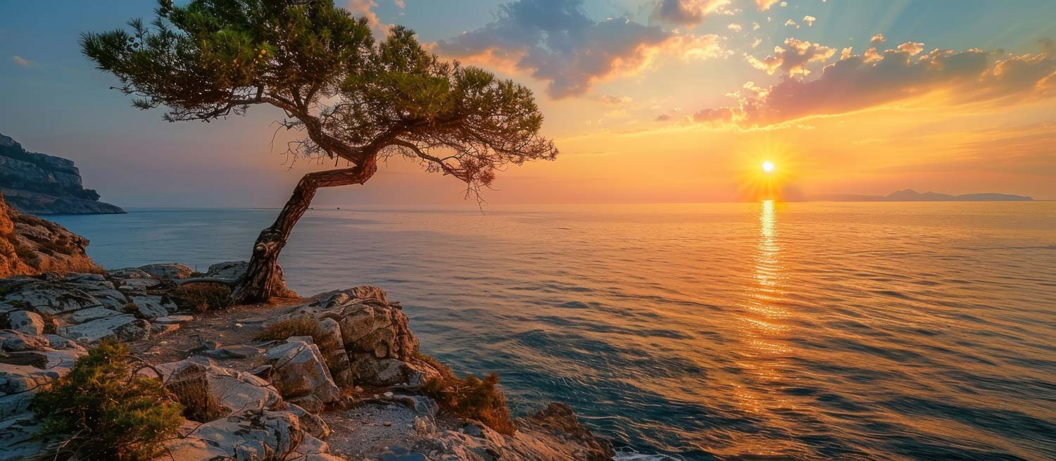 sunset mediterranean sea